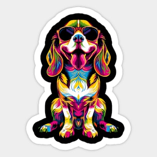 Beagle Dog Sunglasses Pop Art Sticker